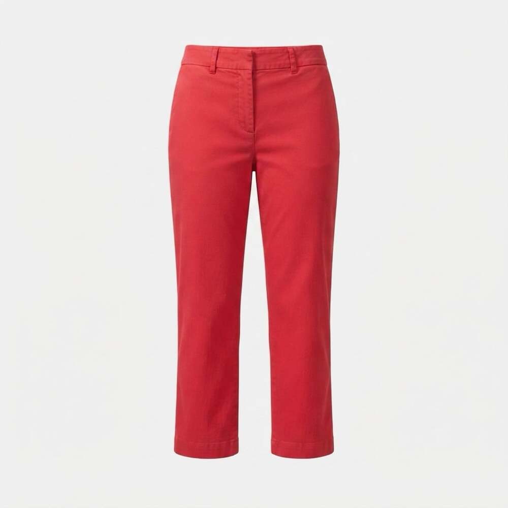 Ann Taylor Loft Womens Marisa Cropped Red Stretch Pants 4P